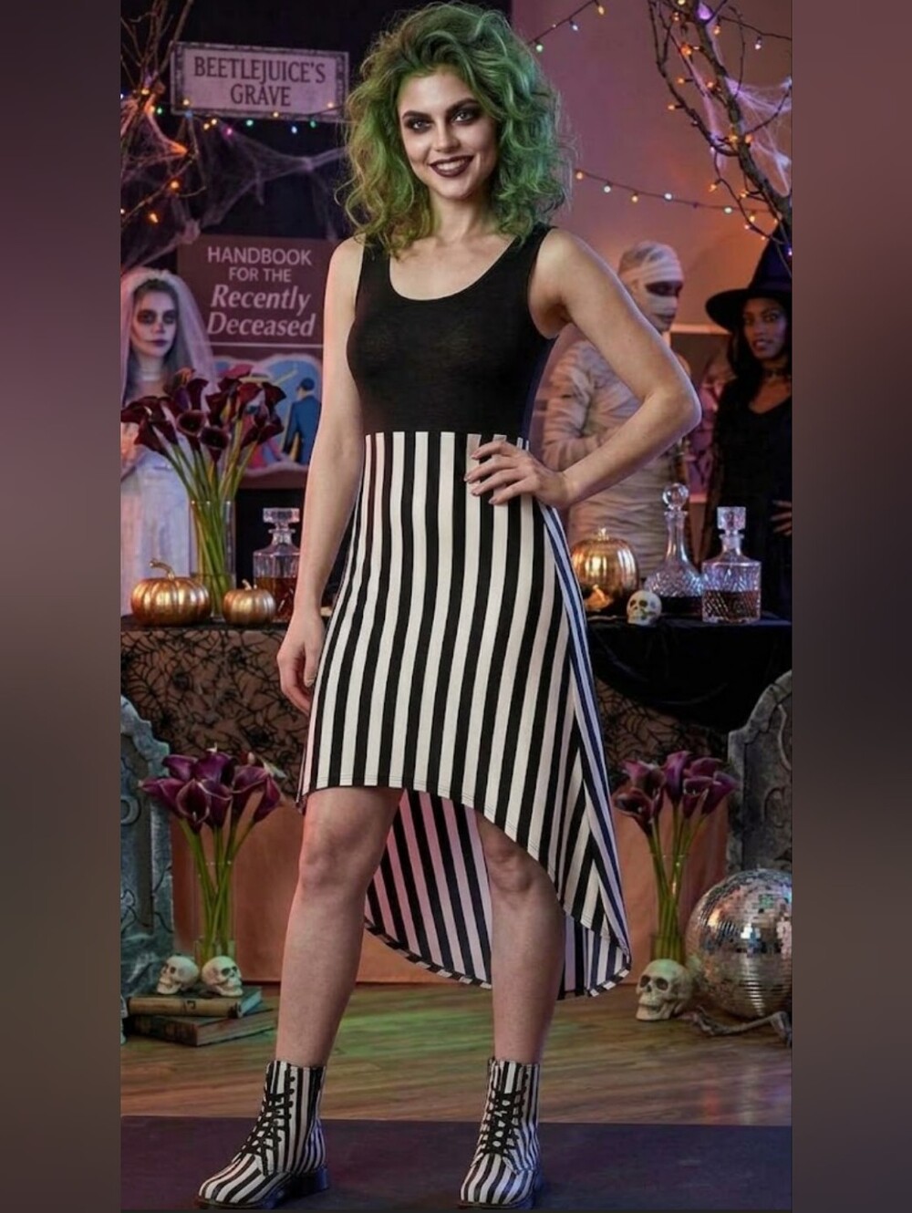 MINE Black & White Striped High-Low Dress Size M - Casual/Party/Referee/Beetleju
